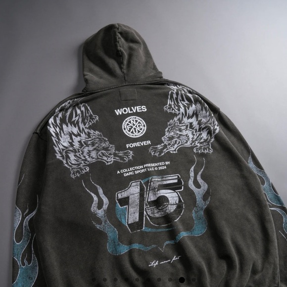 DARC SPORTS FULL THROTTLE "VINTAGE RIVET BISHOP" HOODIE IN WOLF GRAY - Picture 8 of 11